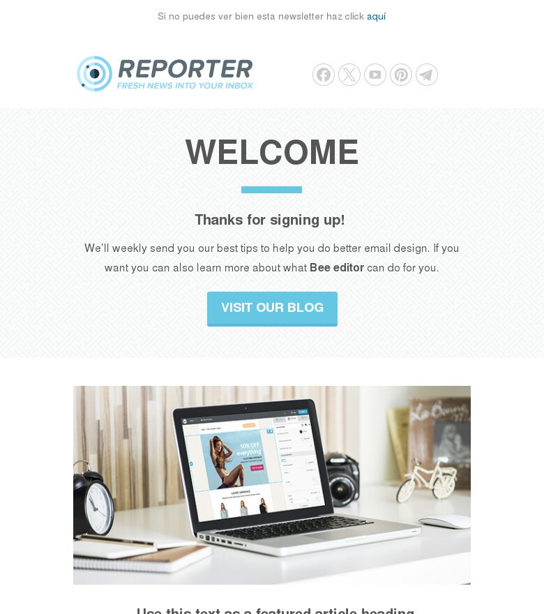 Plantilla email marketing Newsletter blog