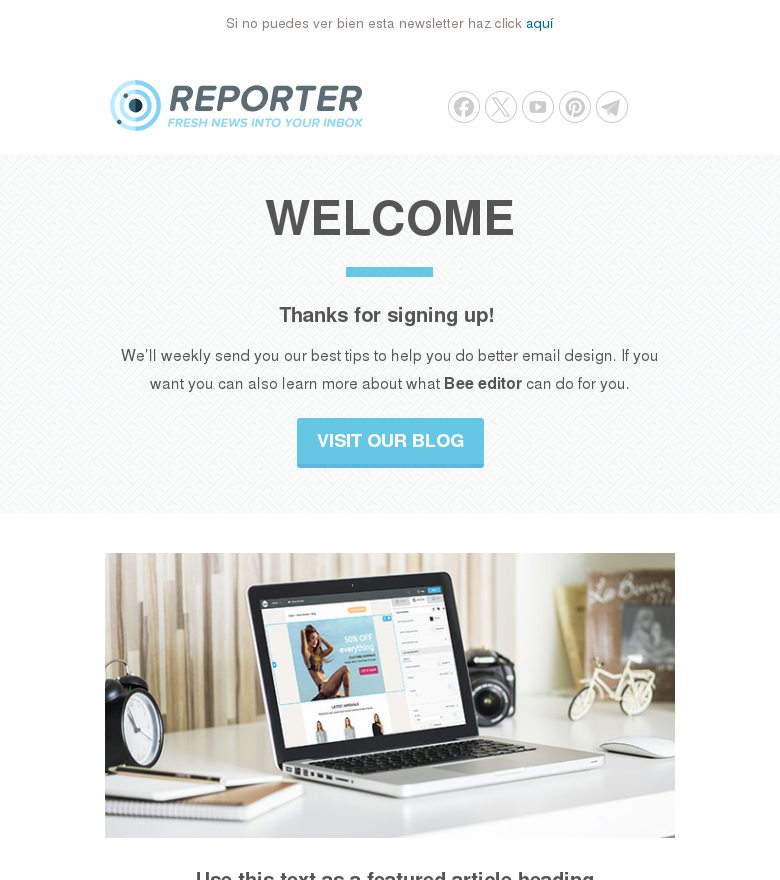 Plantilla email marketing Newsletter blog