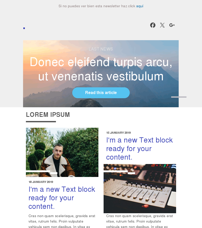 Plantilla email marketing Noticias