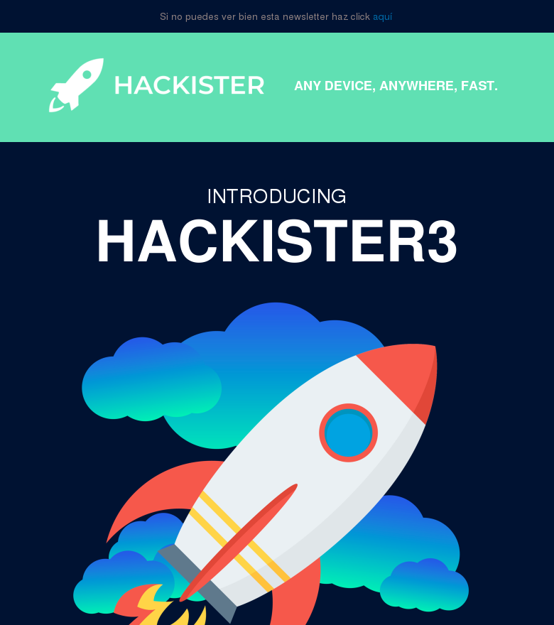 Plantilla email marketing Cohete