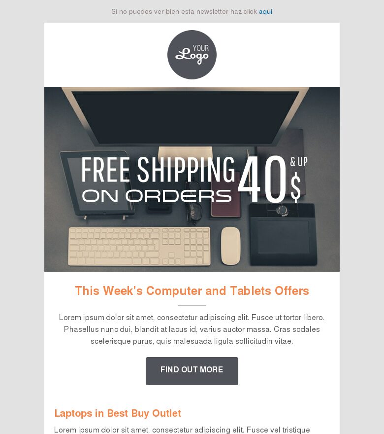 Email marketing template Básica ecommerce