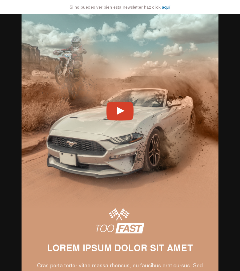Plantilla email marketing Videojuego coches