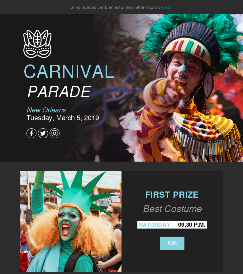 Plantilla email marketing Carnaval