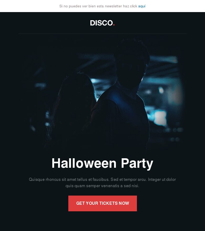 Plantilla email marketing Halloween evento