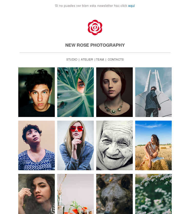 Plantilla email marketing Porfolio de fotografía