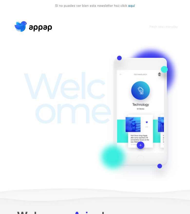 Email marketing template Bienvenida