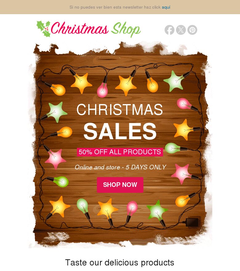 Plantilla email marketing Navidad