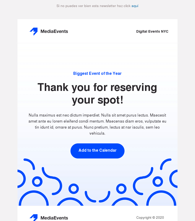 Plantilla email marketing Confirmation event series