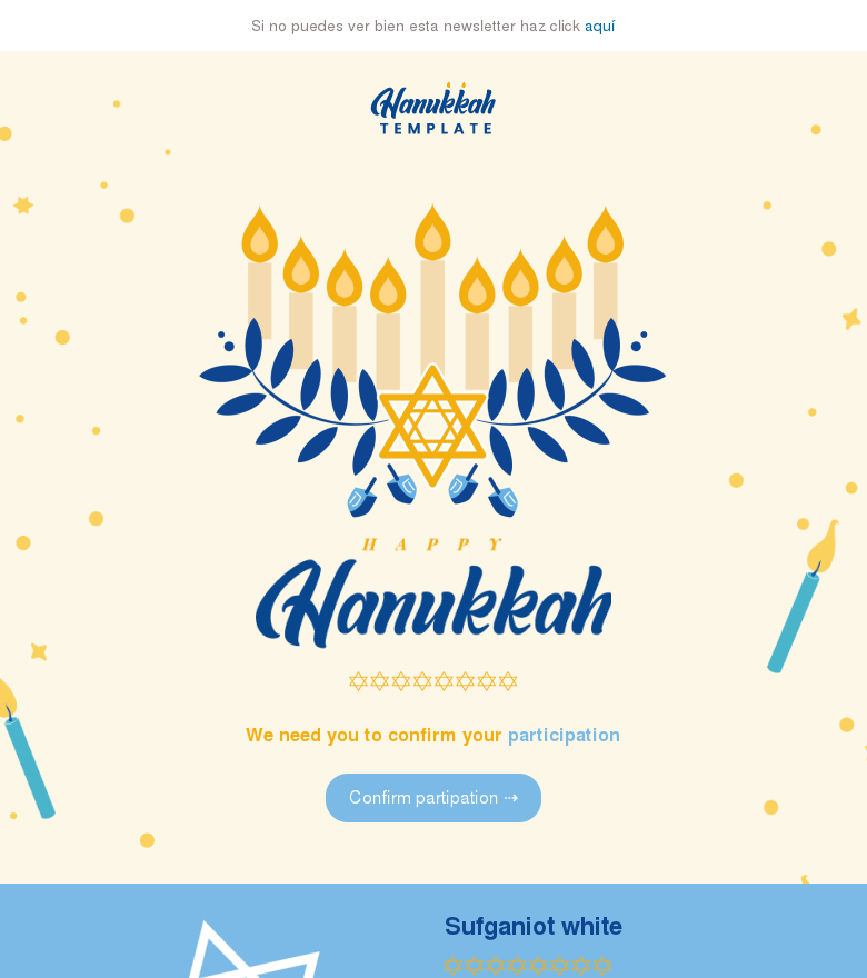 Plantilla email marketing Hanukkah 2020