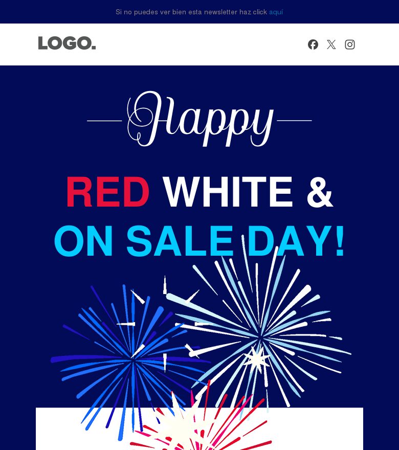 Plantilla email marketing Feliz día de las rebajas