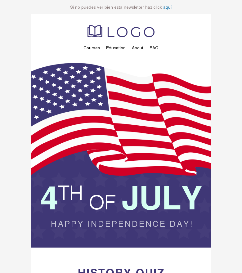 Plantilla email marketing Happy independence day