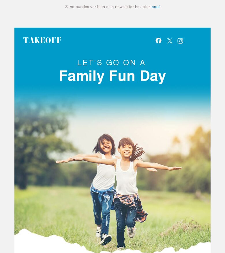 Plantilla email marketing Día de diversión en familia