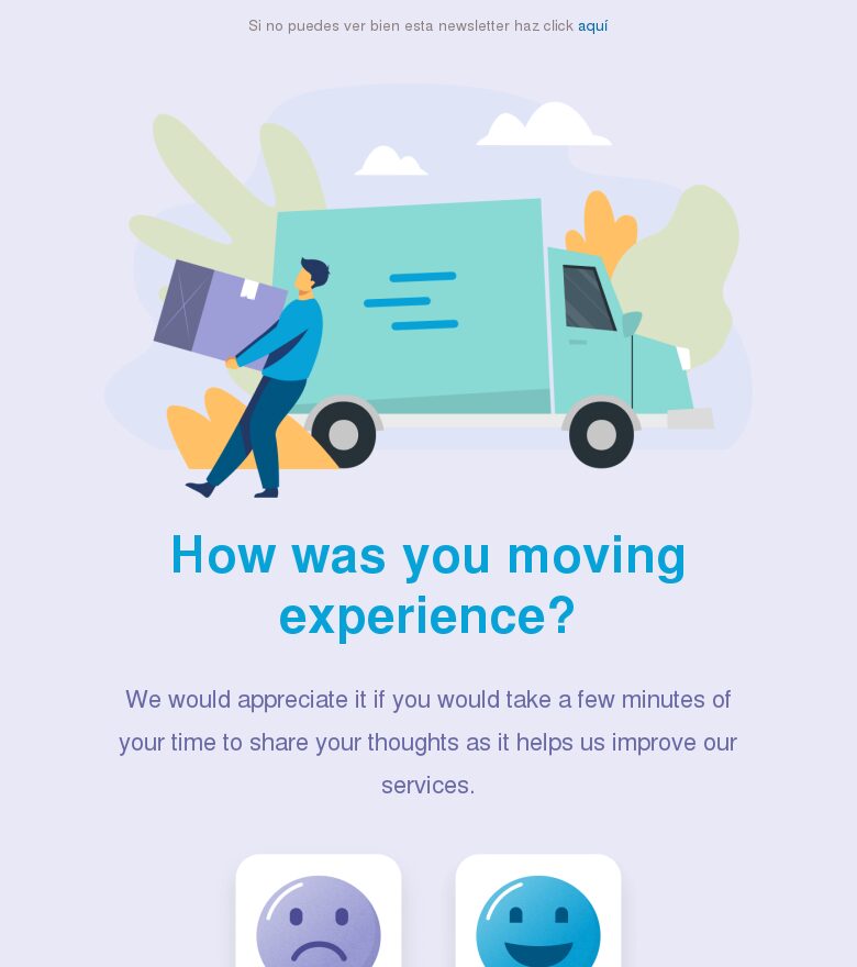 Plantilla email marketing Valora tu experiencia