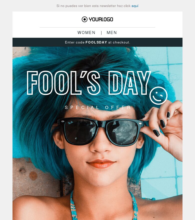 Plantilla email marketing Oferta especial del Día de los Inocentes