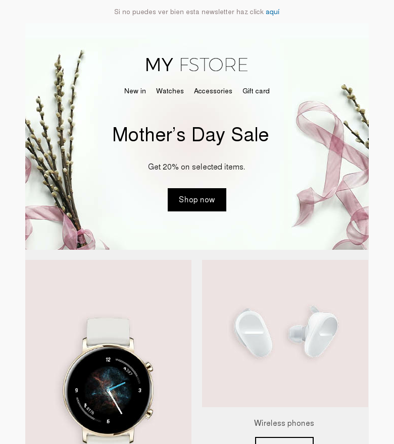 Plantilla email marketing Mothers day sale