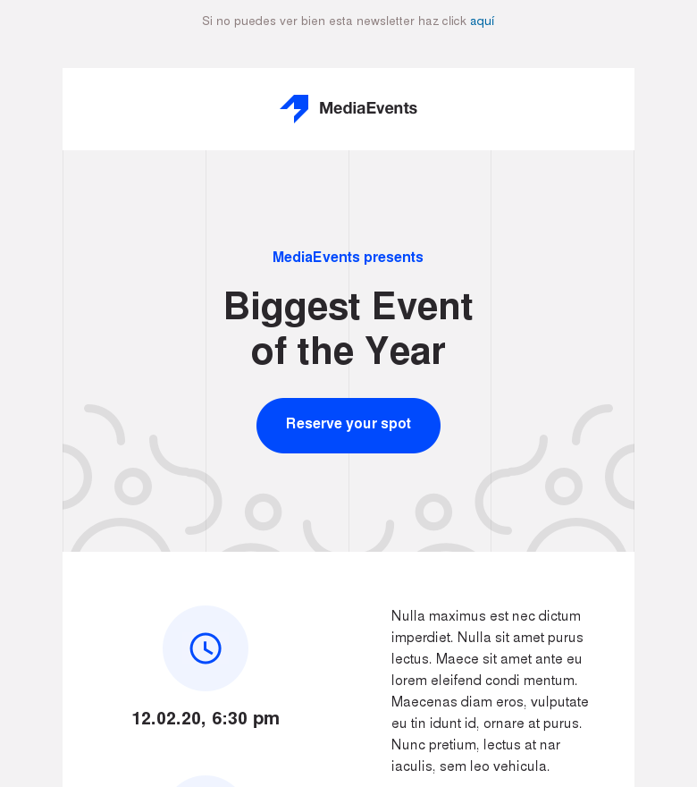 Plantilla email marketing Invitation event series