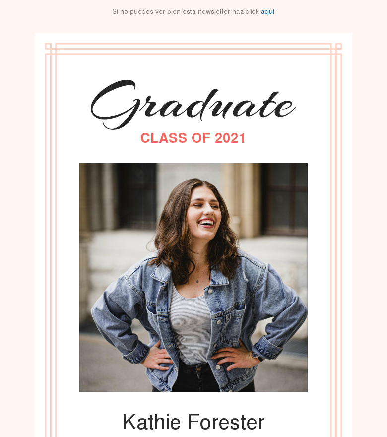 Plantilla email marketing Graduation announcement 2