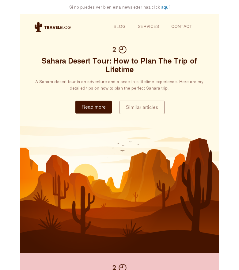 Plantilla email marketing Colorful travel newsletter