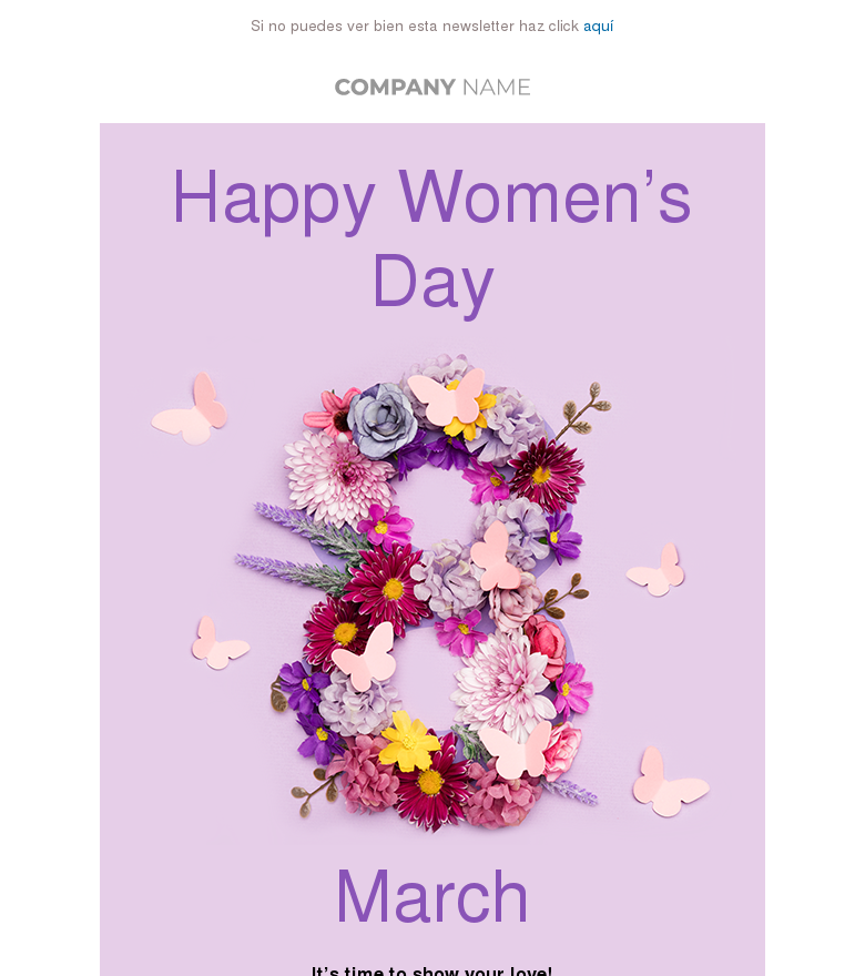 Template email marketing Flowers and butterflies