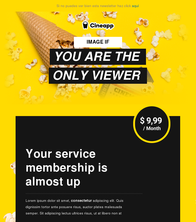 Plantilla email marketing Renew app membership