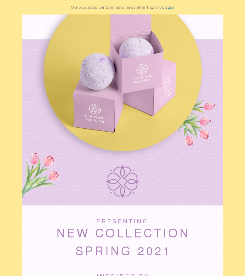 Plantilla email marketing New collection inspired by tulp festival