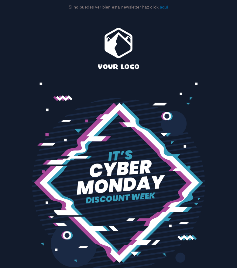 Plantilla email marketing Cyber monday discount week