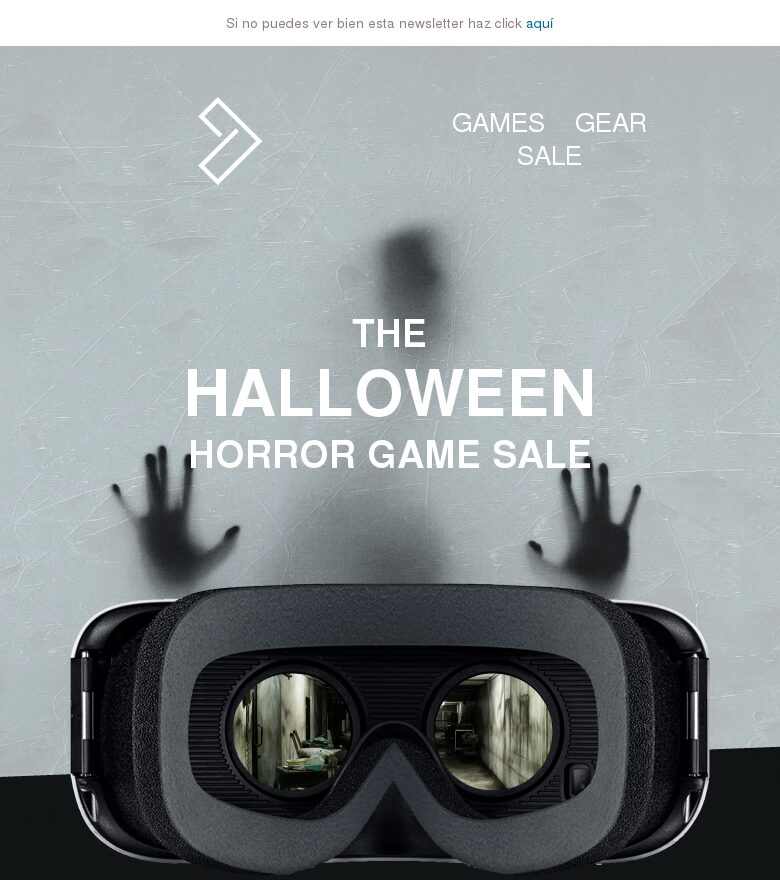 Plantilla email marketing Rebajas de juegos de terror de Halloween