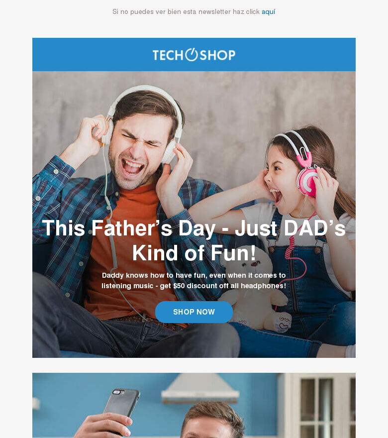 Plantilla email marketing Fathers day tech