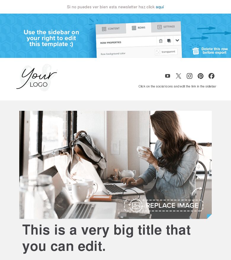 Plantilla email marketing Primeros pasos para un blogger