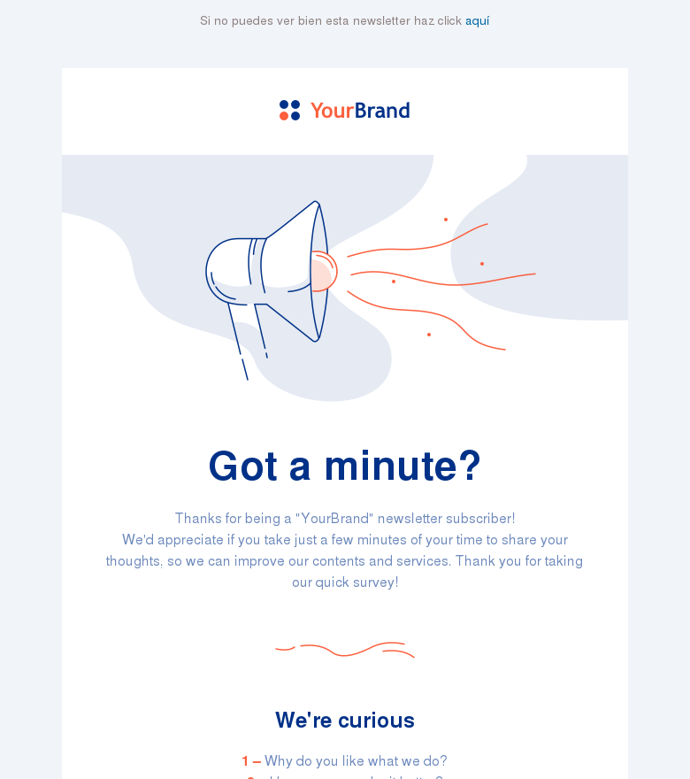 Plantilla email marketing Short invite survey serie