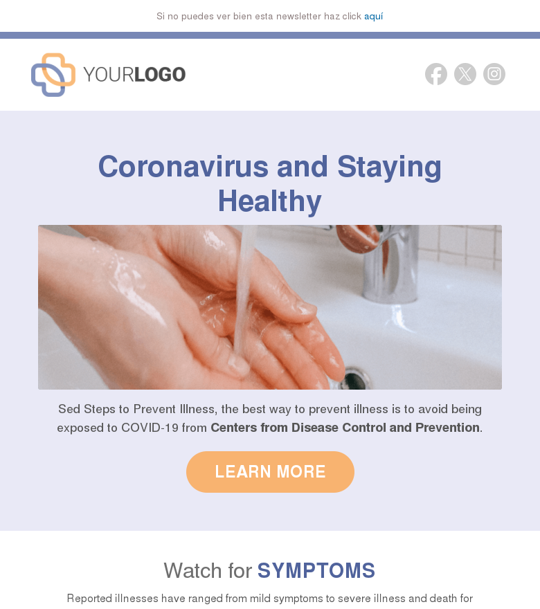 Plantilla email marketing Stop the spread