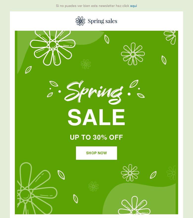 Plantilla email marketing Ofertas de primavera