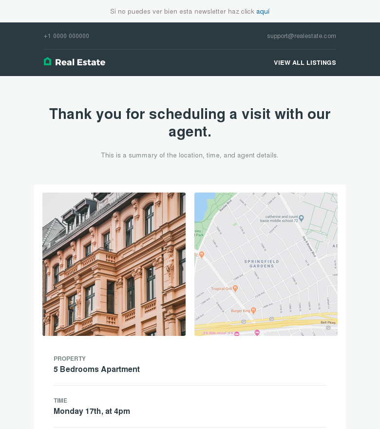 Plantilla email marketing Confirmation visit