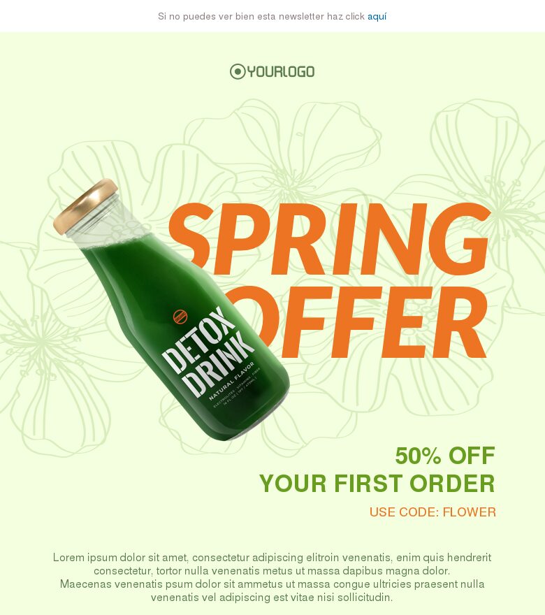 Plantilla email marketing Oferta fresca de primavera