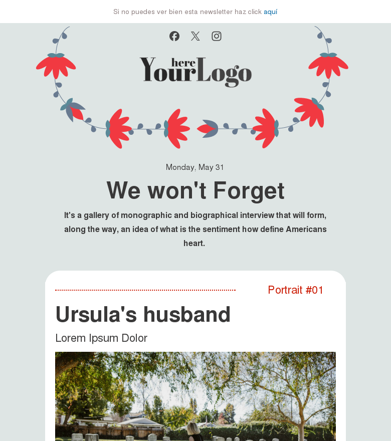 Plantilla email marketing We wont forget