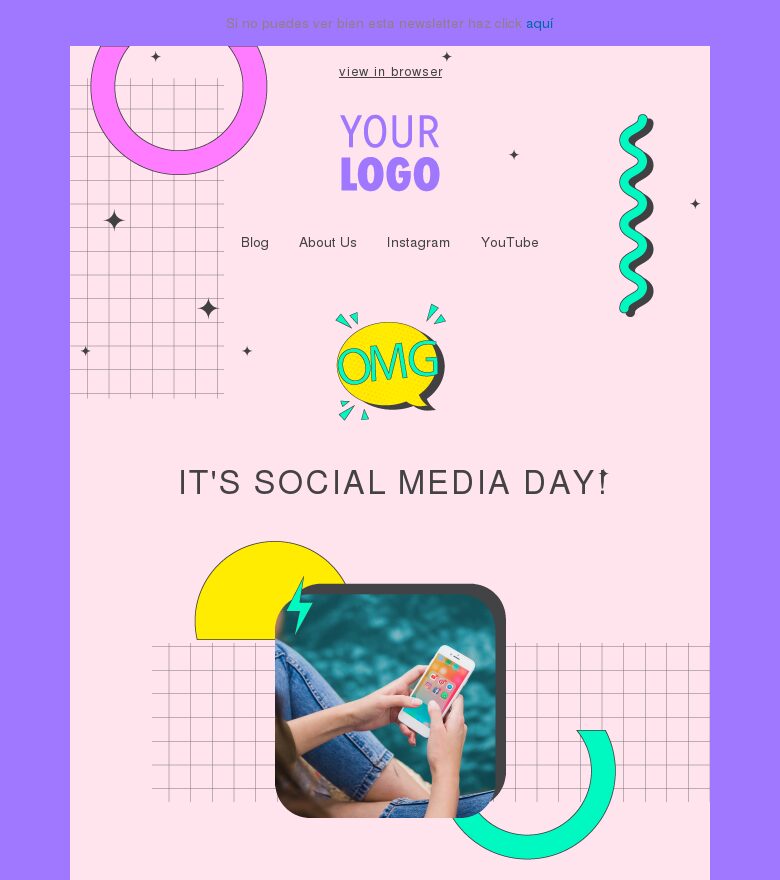 Email marketing template Es el día de las redes sociales