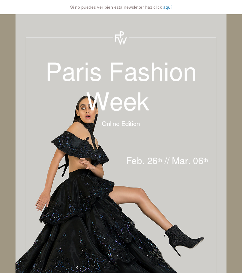 Plantilla email marketing Fashion week announcement