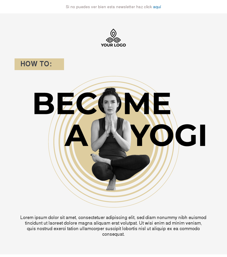 Plantilla email marketing How to become a yogi
