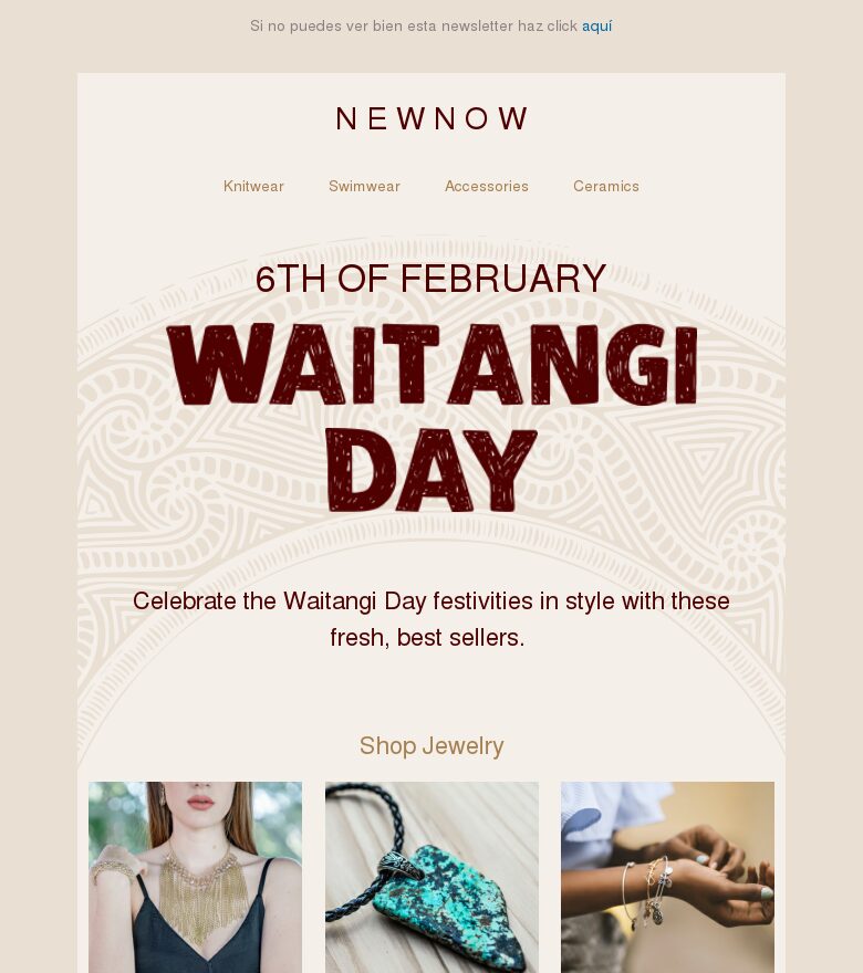 Plantilla email marketing Estilos del Día de Waitangi