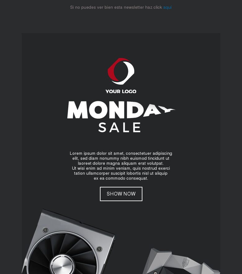 Plantilla email marketing Rebajas del Cyber Monday