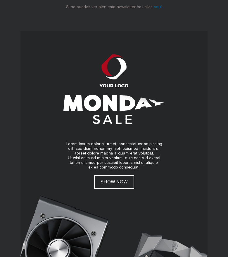 Plantilla email marketing Cyber monday sale