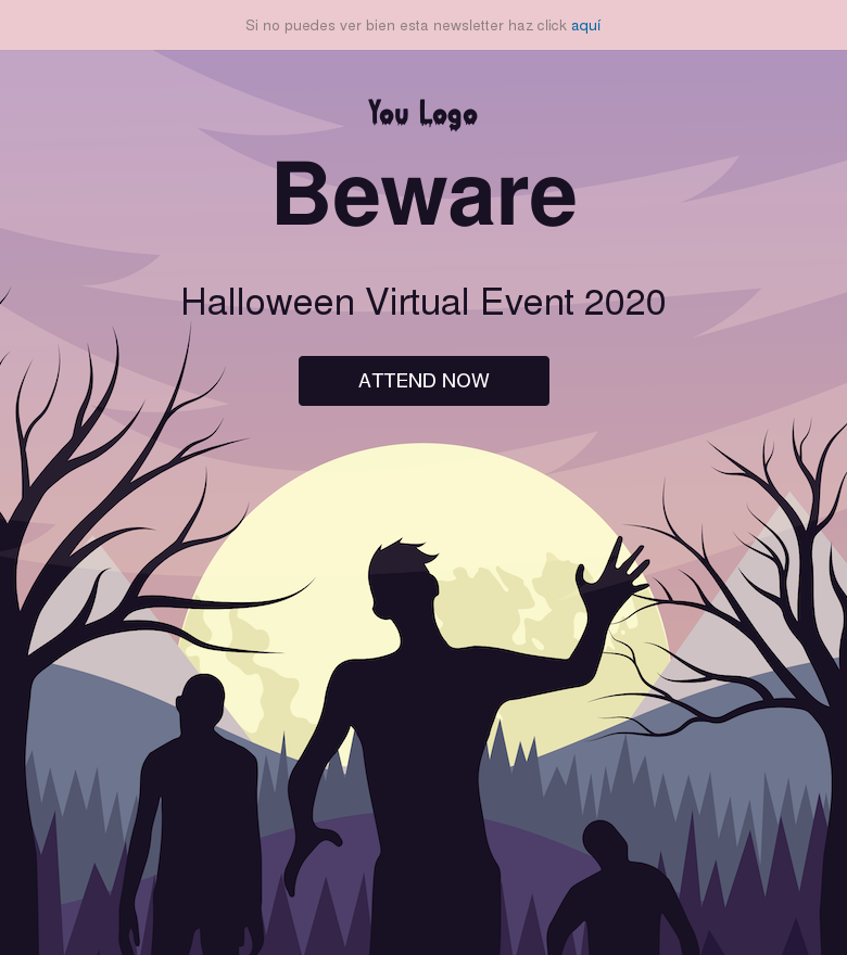 Plantilla email marketing Halloween virtual party
