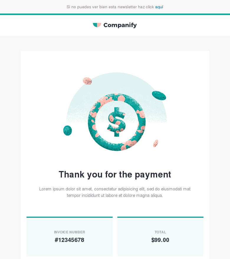 Plantilla email marketing Payment received