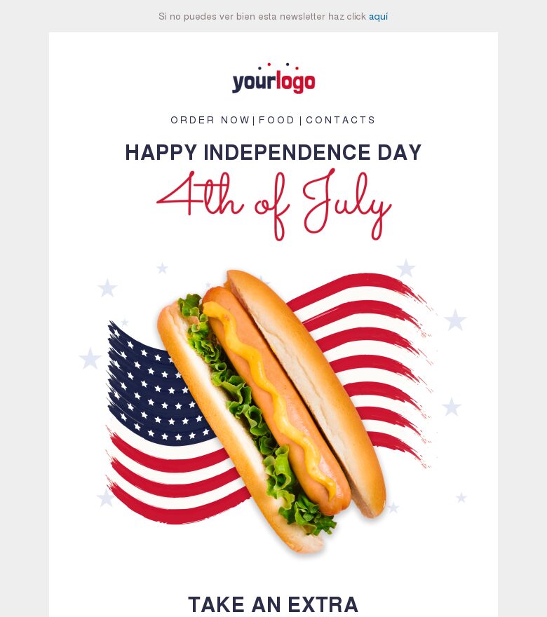 Plantilla email marketing Descuento del Día de la Independencia