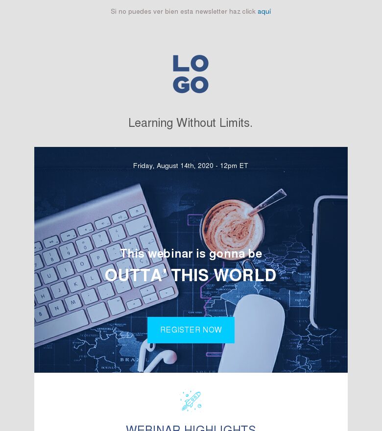 Plantilla email marketing Aprender sin límites