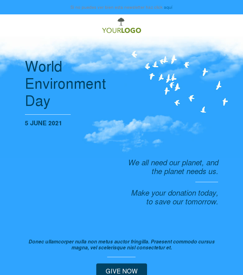 Plantilla email marketing World environment day