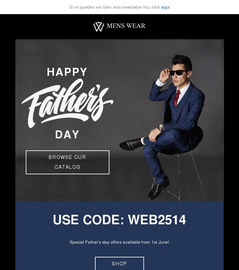 Plantilla email marketing La mejor moda para tu padre