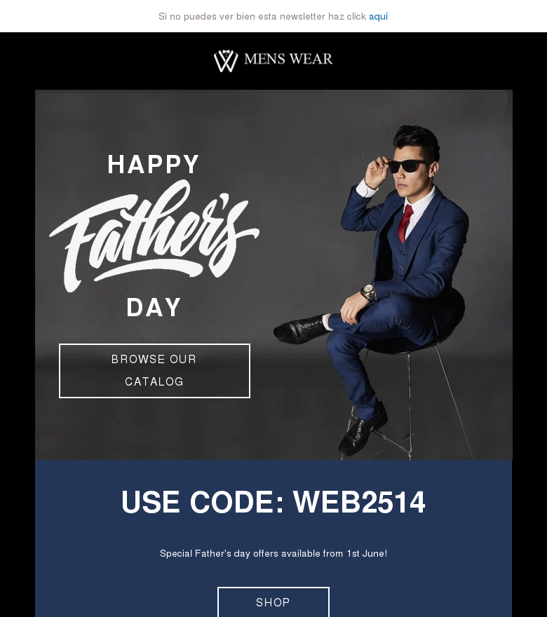 Plantilla email marketing Best fashion for your dad