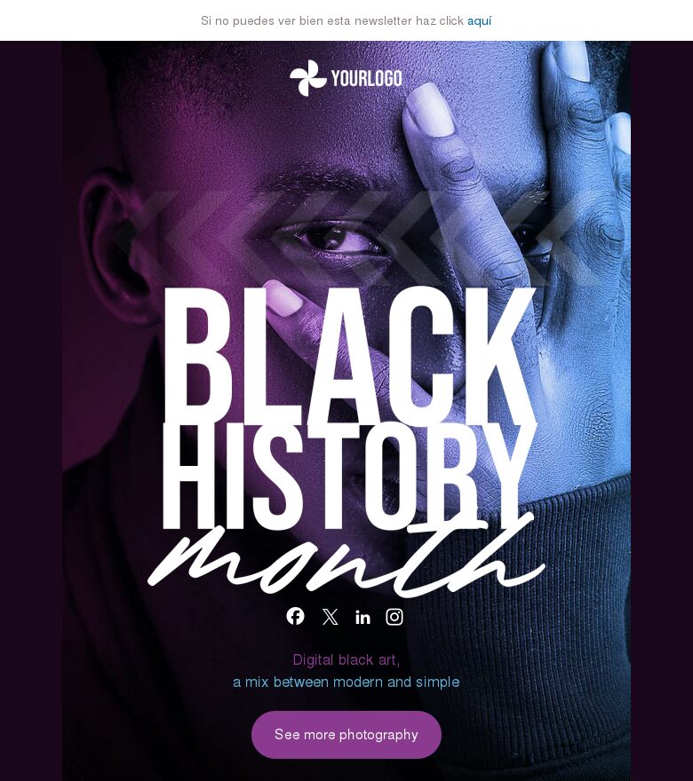 Template email marketing Mes de la Historia Negra 2