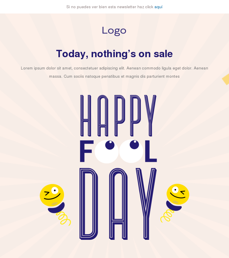 Plantilla email marketing Fools day super deal